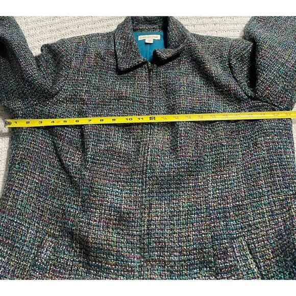 Coldwater Creek Full Zip Tweed Boucle Jacket Womens Plus Size 18 Lined Blue - Picture 2 of 12